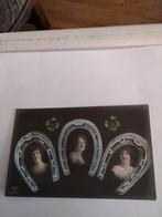 DRIE. DAMES. IN HOEFIJZER. GELUKKIG NIEUWJAAR, Verzamelen, Ophalen of Verzenden, Voor 1920, Feest(dag)