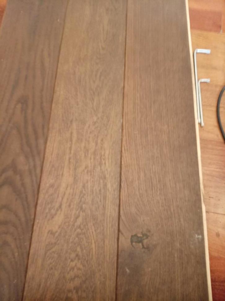 25m2 á 30m2 eiken lammel parketvloer incl. Ondervloer, Doe-het-zelf en Verbouw, Vloerdelen en Plavuizen, Gebruikt, Parket, Hout