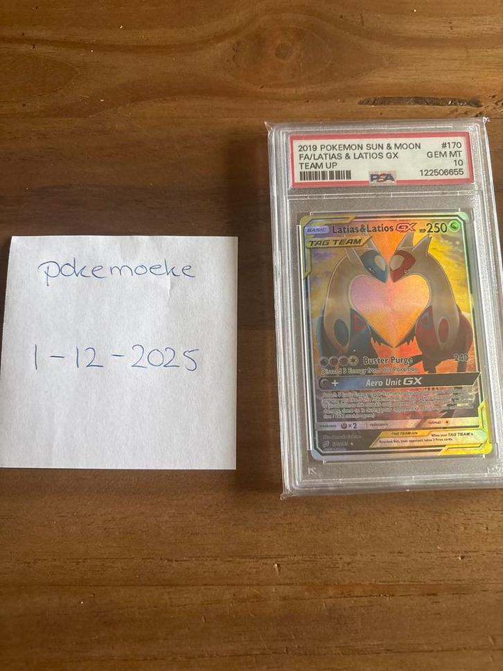 Pokemon Sun & Moon Latias & Latios GX PSA 10, Verzamelen, Poppetjes en Figuurtjes, Nieuw, Ophalen