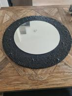 Mozaïek ronde spiegel 60 cm massief hout zgan, Ophalen, Rond, Zo goed als nieuw, Minder dan 100 cm