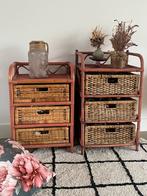 Twee super leuke rotan ladekastjes te koop, Huis en Inrichting, Kasten | Ladekasten, Ophalen, 1 of 2 laden, 50 tot 100 cm, Zo goed als nieuw