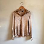 Satin Silk Long Sleeved Blouse size M, Kleding | Dames, Blouses en Tunieken, Beige, Ophalen of Verzenden, Zo goed als nieuw, Vintage