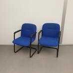 set van 2 Ahrend 5484 wachtkamerstoelen - blauwe stof
