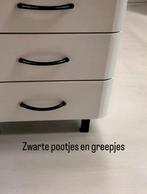 Vintage nachtkastjes, urban taupe met vintage behang, Ophalen, Minder dan 50 cm, Zo goed als nieuw, 3 of 4 laden