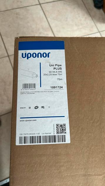 Uponor 16mm blauw geisoleerd rol nieuw 75meter beschikbaar voor biedingen