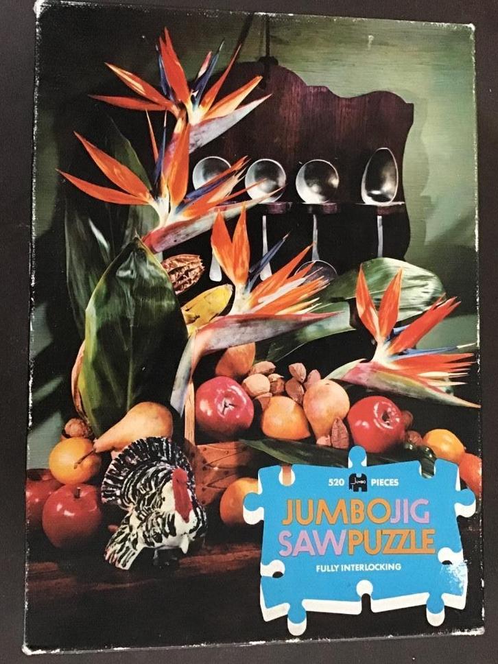 Vintage Jumbo Puzzel Stilleven 520 stukjes, Hobby en Vrije tijd, Denksport en Puzzels, Gebruikt, Legpuzzel, Minder dan 500 stukjes