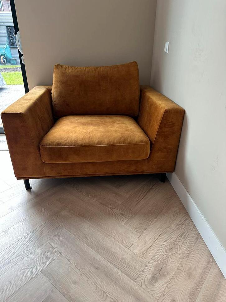 Gouden Fauteuil - Zo Goed Als Nieuw, Huis en Inrichting, Fauteuils, Zo goed als nieuw, Stof, 75 tot 100 cm, Ophalen