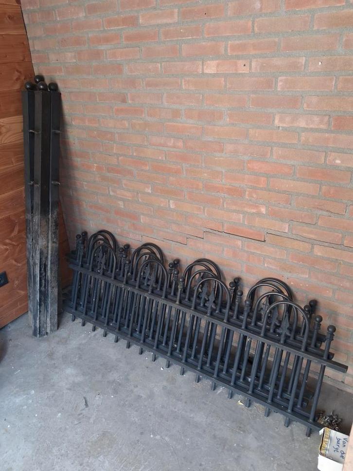 Stalen Tuinhek - 4 stuks, Tuin en Terras, Tuinhekken en Hekwerk, Gebruikt, Tuinhek, IJzer, Ophalen of Verzenden