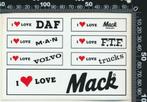 Sticker: Daf - MAN - Volvo - Mack - FTF - Trucks - I love (S, Verzamelen, Stickers, Ophalen of Verzenden