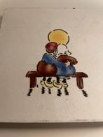 Vintage tegel / onderzetter met afbeelding, Antiek en Kunst, Antiek | Wandborden en Tegels, Ophalen of Verzenden