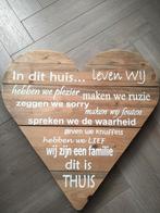 Houten tekst bord hart vorm, Ophalen of Verzenden, Nieuw