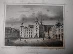 091 / Goes / Markt Stadhuis en Kerk Staalgravure     1860, Antiek en Kunst, Ophalen of Verzenden