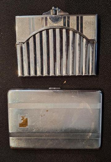 2 x sigarettenkoker Art Déco - verchroomd beschikbaar voor biedingen