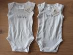 2 nieuwe witte rompers wit nieuw wondertje mouwloos 50 56, Kinderen en Baby's, Babykleding | Maat 50, Nacht- of Onderkleding, Babydump