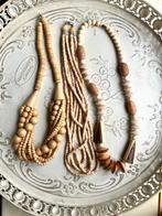 Bohemian HOUTEN Kralen Set - Kettingen BOHO kraal, Ophalen of Verzenden, Zo goed als nieuw, Kraal