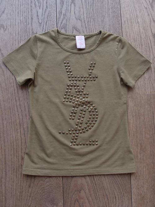 Zero Jeans meisjes zomer shirt korte mouw met studs 116 122, Kinderen en Baby's, Kinderkleding | Maat 116, Zo goed als nieuw, Meisje