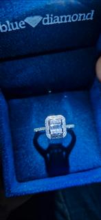 Blue Diamond Baguette Ring - 0.50ct Diamant - 14K Goud, Ophalen, Nieuw, Met edelsteen, Dame