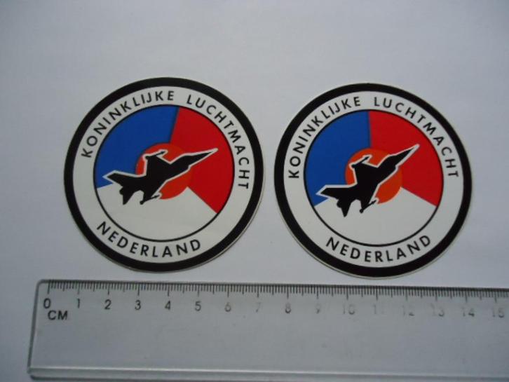 sticker oud KLU F16 vliegtuig luchtmacht defensie retro, Verzamelen, Stickers, Zo goed als nieuw, Verzenden