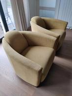 2 fauteuils rond geel Kuka, Ophalen, Gebruikt, 75 tot 100 cm, Stof