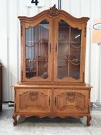 Queen Ann Stijl vitrinekast. Gratis levering., Ophalen, 100 tot 150 cm, Eikenhout, 150 tot 200 cm