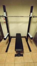Squat/bench rack inclusief toebehoren, Ophalen, Benen, Krachtstation, Zo goed als nieuw