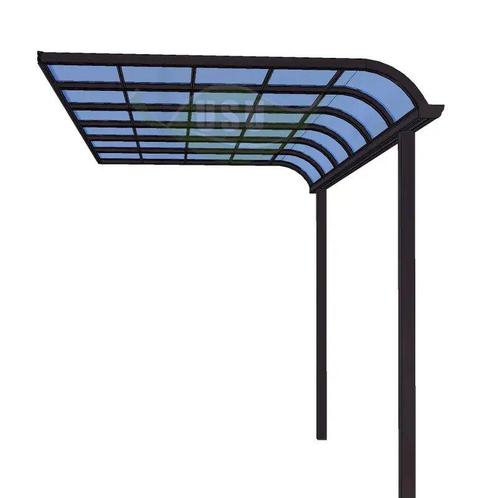 Antraciet veranda 5.20m x 5.20m (kan kleiner) met zeiwand, Tuin en Terras, Overkappingen, Zo goed als nieuw, Veranda, Ophalen