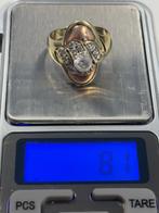 14K Gouden Ring met Zirkonia – 8,1g – Uniek Design, Sieraden, Tassen en Uiterlijk, Ringen, Ophalen of Verzenden, Espoortstraat 7 Enschede