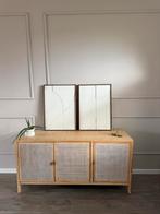 Dressoir Alain 3 Deurs Webbing Naturel 45x150x75cm, Huis en Inrichting, Kasten | Dressoirs, --, 150 tot 200 cm, Eikenhout, Ophalen of Verzenden