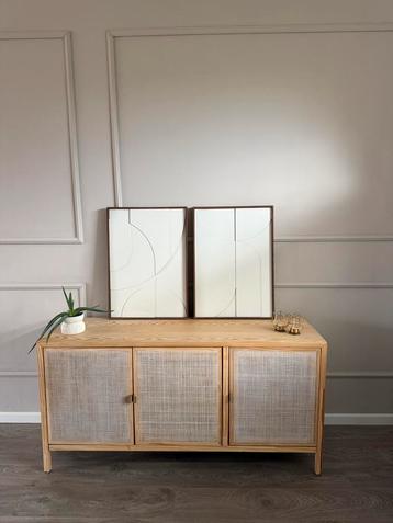 Dressoir Alain 3 Deurs Webbing Naturel 45x150x75cm beschikbaar voor biedingen