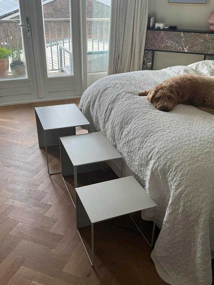 Ferm Living Bijzettafels - Set van 3, Huis en Inrichting, Tafels | Bijzettafels, Gebruikt, Vierkant, Minder dan 45 cm, Minder dan 55 cm