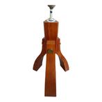 Vintage houten vloerlamp, driepoot lamp, Huis en Inrichting, Lampen | Vloerlampen, Ophalen, Gebruikt, 100 tot 150 cm, Hout