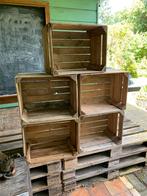 5 Fruitkisten kistjes kast krat hout bruin, Minder dan 50 cm, Gebruikt, Ophalen