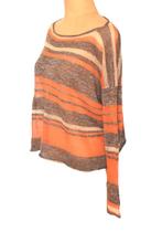 Stefanel licht doorschijnend truitje, zalm/grijs, Mt. S, Overige kleuren, Verzenden, Zo goed als nieuw, Maat 36 (S)