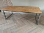 Eiken houten eettafel 220 x 100 cm, Ophalen, Gebruikt, 100 tot 150 cm, Eikenhout
