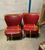 Cocktailstoeltje rood 2x fauteuil, Gebruikt, Ophalen of Verzenden, 50 tot 75 cm