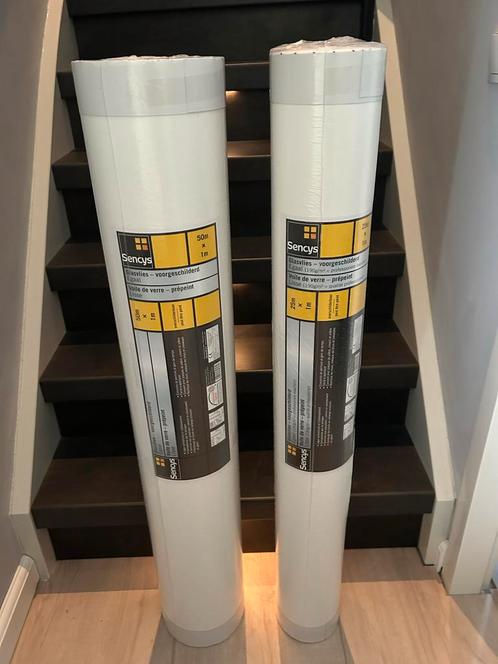 Sencys Glasvlies Behang Voorgeschilderd 50m en 25m, nieuw!, Doe-het-zelf en Verbouw, Schildersmaterialen, Nieuw, Overige typen