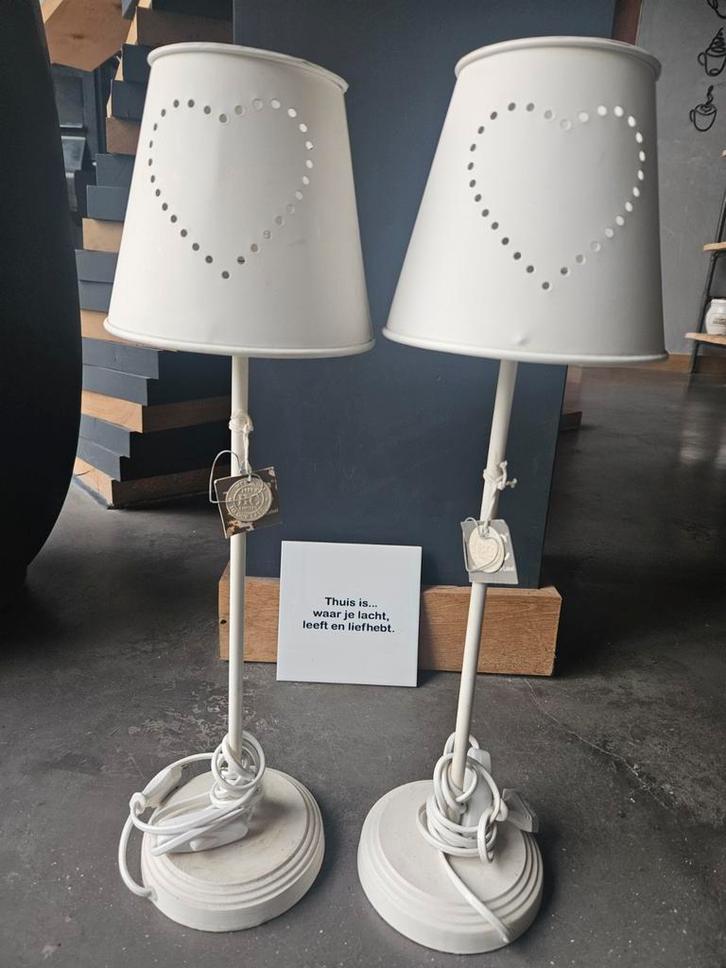 Set van 2 BC Limited Nachtkastlampjes met Hartjes, Huis en Inrichting, Lampen | Vloerlampen, Gebruikt, Minder dan 100 cm, Metaal