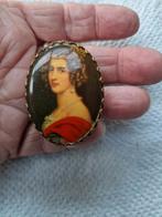 Vintage Sjaalclip met Portret, Sieraden, Tassen en Uiterlijk, Broches, Overige materialen, 4 tot 7 cm, Gebruikt, Overige kleuren