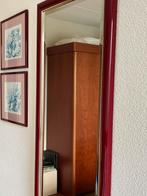 Spiegel met bordeauxrode lijst, Huis en Inrichting, Woonaccessoires | Spiegels, Ophalen, Minder dan 50 cm, Gebruikt, Minder dan 100 cm