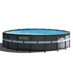 Intex zwembad met zandfilterpomp te koop, Tuin en Terras, 300 cm of meer, 400 cm of meer, Rond, Gebruikt