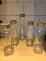 Vintage Glazen Voorraadpotten met Kurk, Overige kleuren, Ophalen of Verzenden, Minder dan 50 cm, Glas