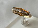 Art Deco gouden ring heldere Diamant, Sieraden, Tassen en Uiterlijk, Ringen, Verzenden, Zo goed als nieuw, 17 tot 18, Met edelsteen