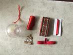 Oude Kerstbal van plastic en oude Kerstlinten vintage, Diversen, Gebruikt, Ophalen of Verzenden