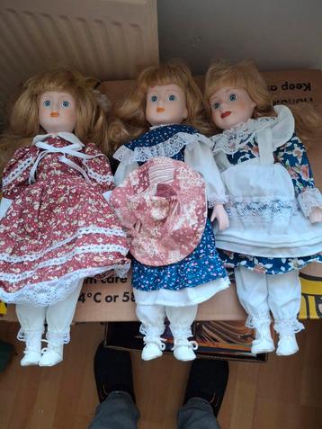 Vintage Porseleinen Poppen Set van 3 beschikbaar voor biedingen