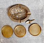 Koperen asbak  en onderzetters lepel, Ophalen of Verzenden