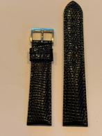 Hirsch Horlogeband Lizard Reptile 20mm zwart, Ophalen of Verzenden, Zo goed als nieuw