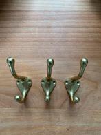 Drie messing kapstokhaken, Wandhaken, 100 tot 150 cm, Nieuw, Ophalen of Verzenden