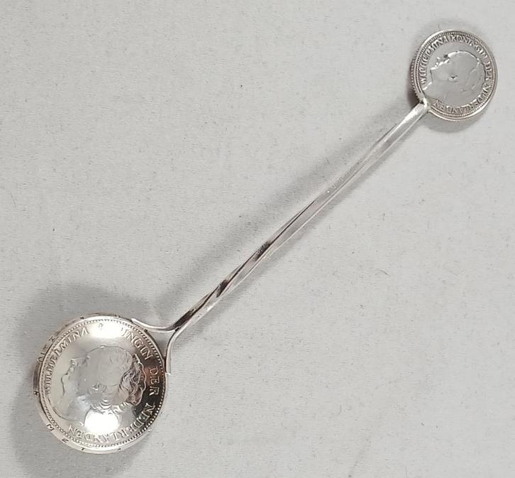 Zilveren Muntlepel theelepel f 1,25 antiek zilver, Antiek en Kunst, Antiek | Goud en Zilver, Zilver, Ophalen of Verzenden