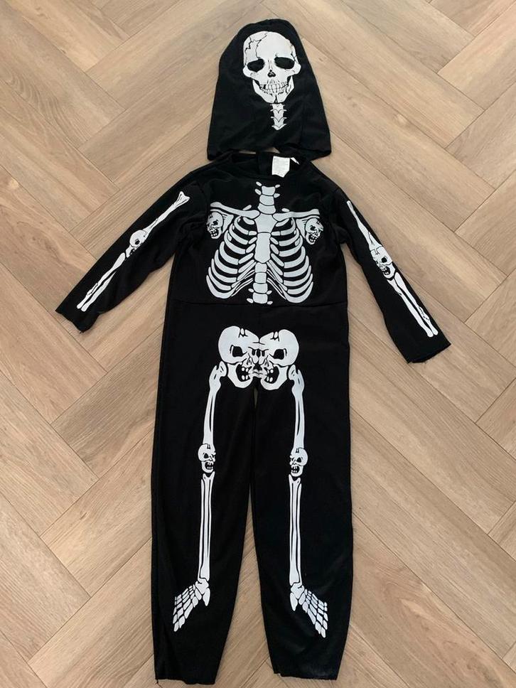 Halloween Skelet Kostuum 7-9 jaar, Kinderen en Baby's, Carnavalskleding en Verkleedspullen, Nieuw, Jongen of Meisje, 122 t/m 128