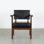 Wim den Boon Executive Chair zwart met hout jaren '60, Minder dan 75 cm, Gebruikt, De Stijl, 50 tot 75 cm